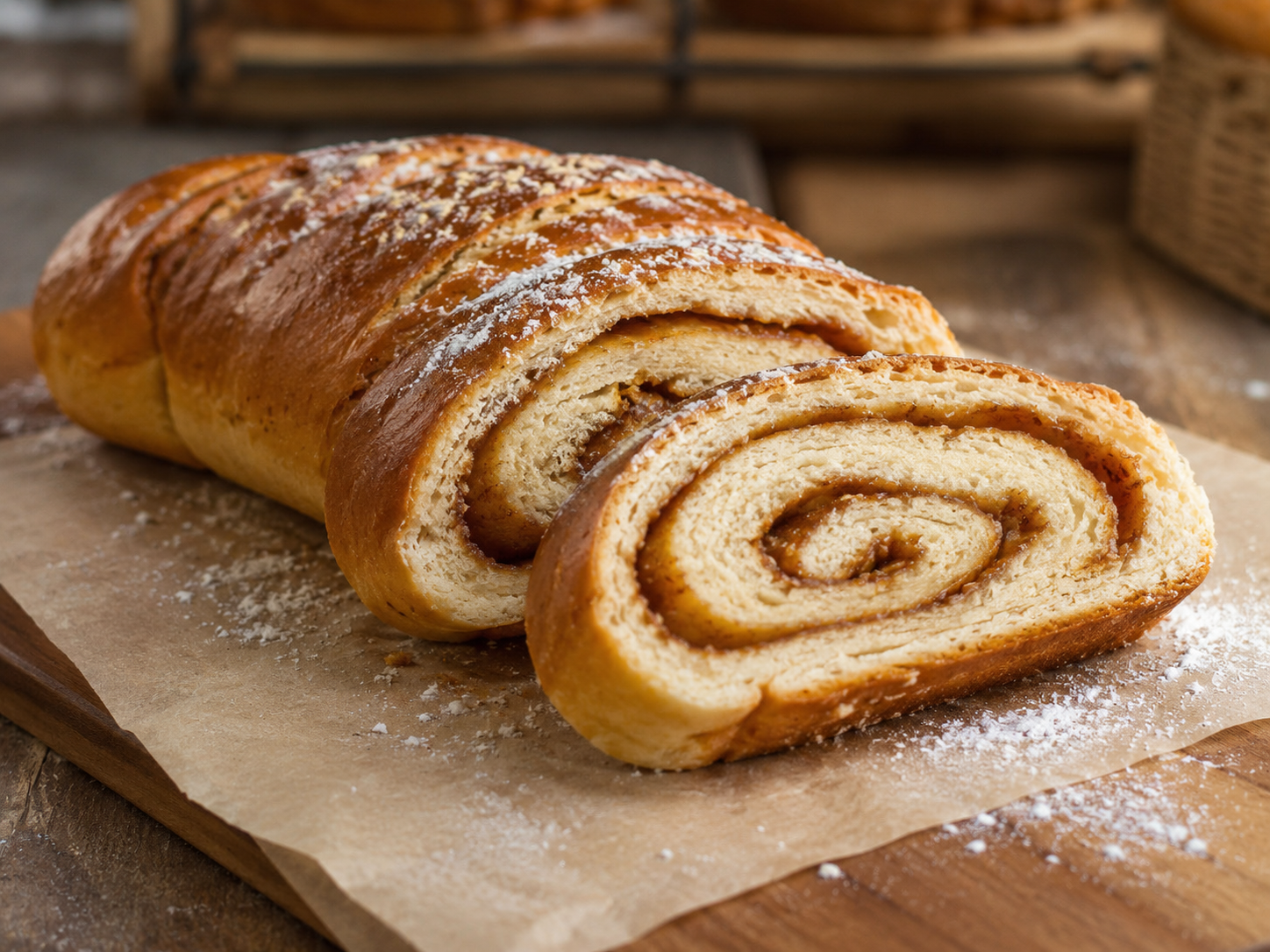 Brazo Gitano enrollado con canela