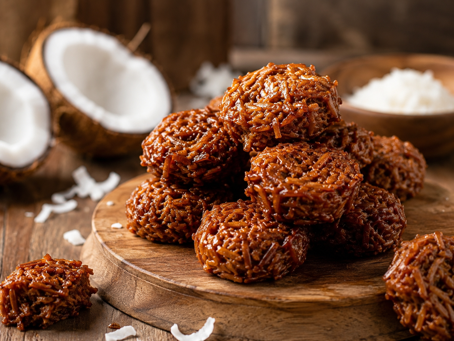 Cocadas de coco tostado